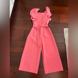 GB Girls Coral Jumpsuit with Ruffle Detail